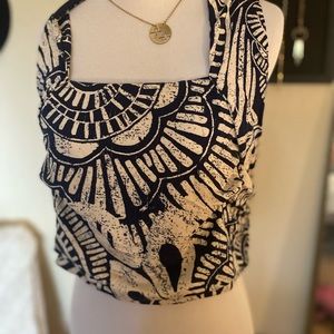 Anthropologie Large navy crop top